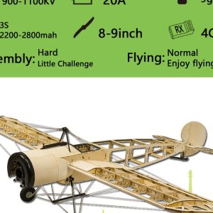 DW FOKKER E3 BALSA KIT 1.2M (920KV MOTOR,20A ESC, PROP)
